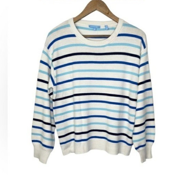Draper James Striped Crewneck Sweater La Ligne Marin Style Reese Witherspoon - Picture 2 of 5